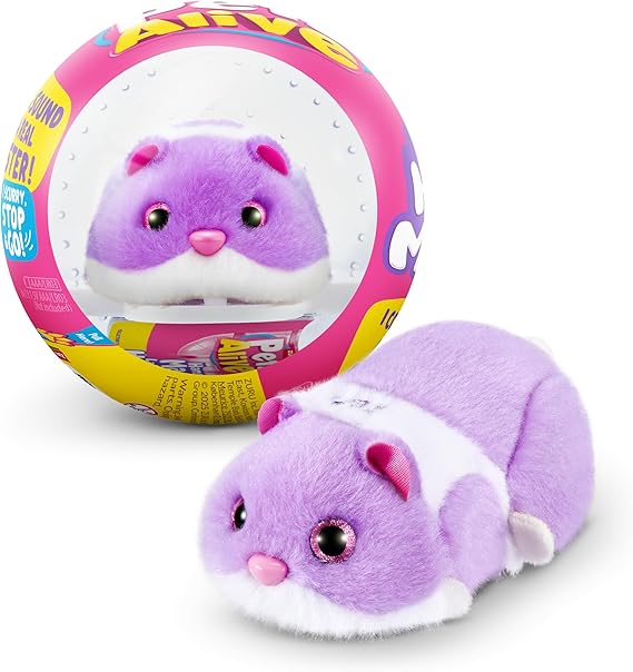 الحيوانات الأليفة على قيد الحياة Hamstermania ( أرجواني ) بواسطة ZURU Hamster ، Electronic Pet ، 20 + الأصوات التفاعلية ، لعبة كرة الهامستر للفتيات والأطفال