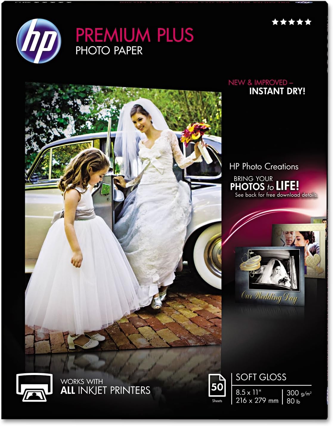 HP CR667A HP Photo Paper, 11.5Mil, 8-12-Inch x11-Inch, 50 Shts, Soft GlossWE