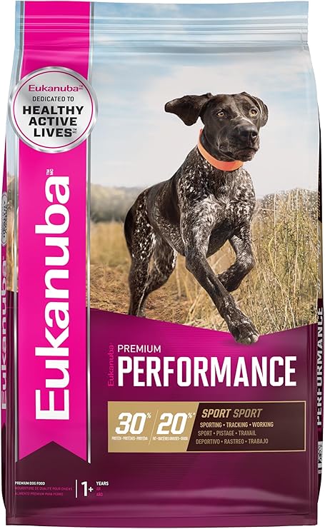 طعام الكلاب الجاف الرياضي عالي الأداء 30/20 من EUKANUBA للبالغين، كيس 40 رطلاً