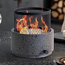 موقد غاز SUNJOY 11000 BTU للاستخدام الخارجي، موقد غاز بروبان دائري مقاس 10 بوصات مثبت في الأسفل للطاولة مع فتحة مظلة، مدفأة محمولة بدون دخان مع درع زجاجي وغطاء من البولي فينيل كلوريد
