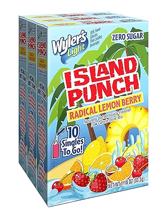 Wylers Light Island Punch ، التوت الليمون الراديكالي ، 10 CT