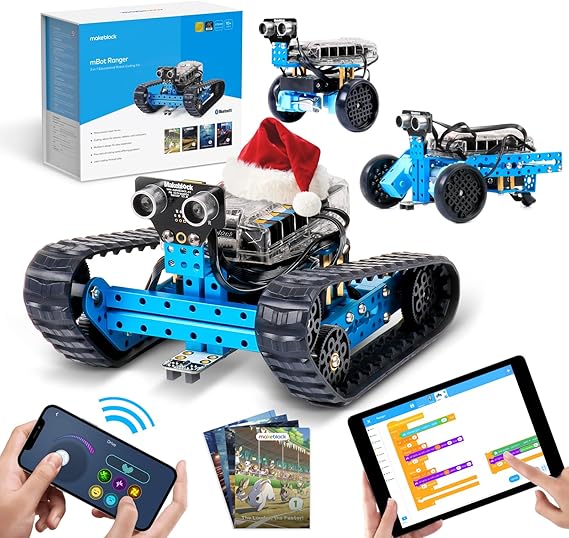 Makeblock mBot Ranger 3 في 1 روبوتات للأطفال الذين تتراوح أعمارهم بين 8 و12 عامًا، روبوت الترميز لتعلم Arduino Scratch مع صندوق الترميز، 16 مشروع ترميز STEM Science Kit، هدية ألعاب الروبوت للأطفال الذين تزيد أعمارهم عن 10 سنوات