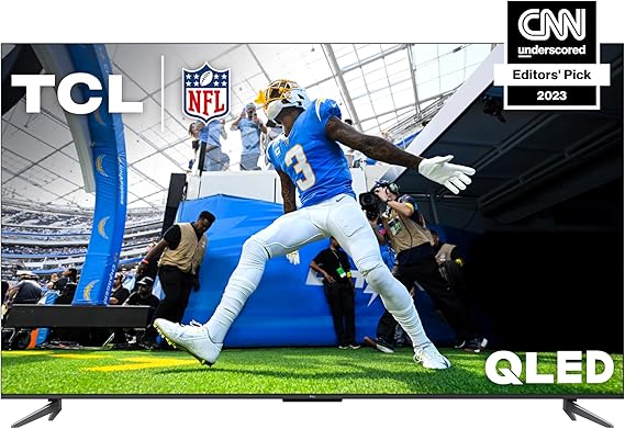 TCL 55-Inch Q6 QLED 4K Smart TV مع Google TV ( 55Q650G ، 2023 Model ) Dolby Vision ، Dolby Atmos ، HDR Pro + ، Game Accelerator Enhanced Gaming ، Voice Remote ، يعمل مع Alexa, بث تلفزيون UHD