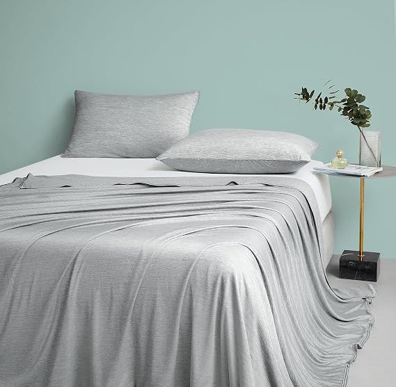 Elegear Grey Cooling Blanket 90" x 108" + Cooling Pillow Cases King (20" x 36") Bundle