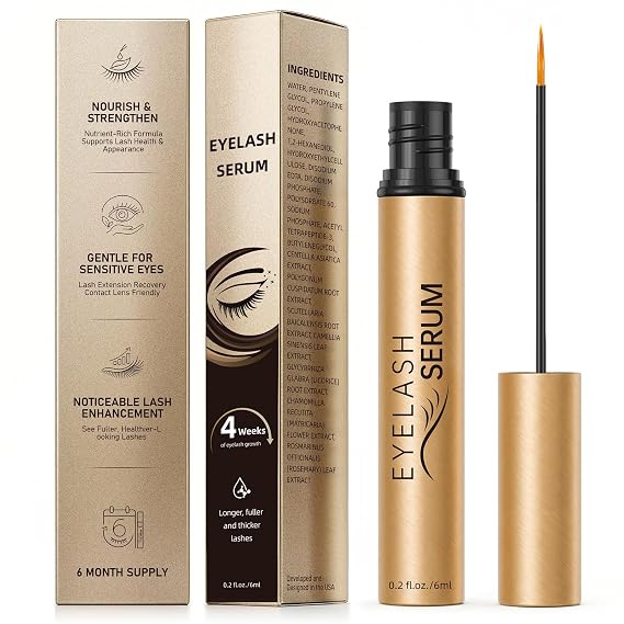 Lash Serum for Eyelash Growth: Advanced Eyelash Growth Serum with Multi-Peptide, Vegan Lash Boost Enhancer for Sensitive Eyes, Thicker Formula for Longer, Fuller Looking Lashes
