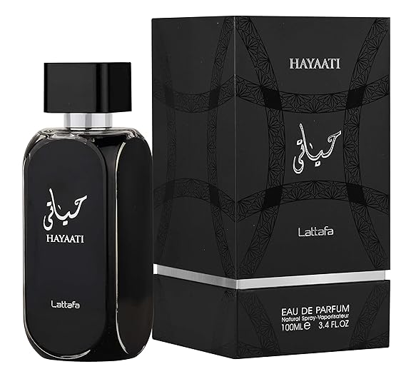 عطور Lattafa Hayaati Eau de Parfum Spray للرجال ، 3.4 أونصة