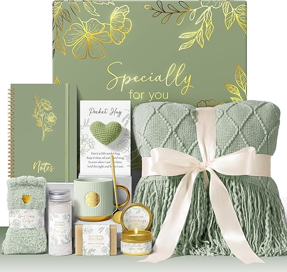 Self Care Gifts for Women Get Well Soon Gift Baskets, Birthday Gifts for Women Spa Basket Care Package, Sympathy Inspirational Thinking of You Unique Gift Set for Mom Her Wife Girlfriend Sister Friend