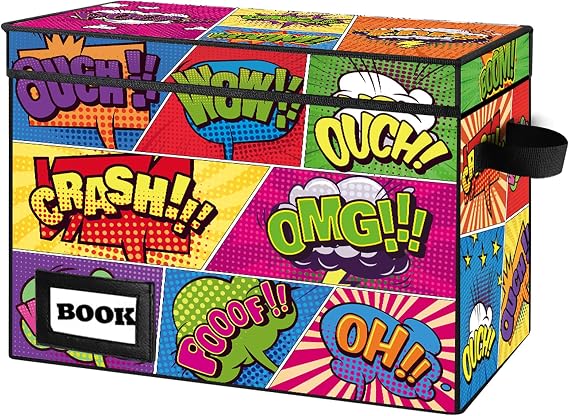 Collection Comic Book Storage Boxes, Protector Organizer 15.8" X 7.8" X 11.8" Collapsible Short Box Holds 160-180 Comic Book Heavy Duty Bin Container Holder Shelf