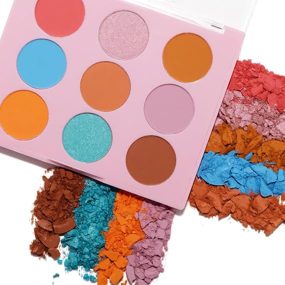 لوحة مكياج ظلال العيون عالية الصبغة من Beauty Bakerie Cosmetics، مظهر ظلال العيون اللامع/اللامع/المعدني/غير اللامع، نباتي، خالٍ من القسوة، خالٍ من البارابين، 9 ظلال، أعشاب من الفصيلة الخبازية قوس قزح