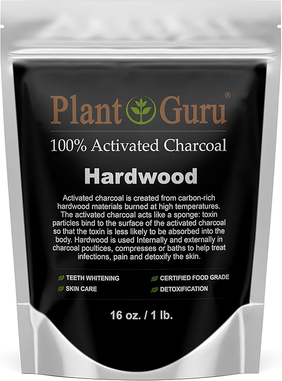 Activated Charcoal Powder 1 lb. Hardwood - Food Grade Kosher Non-GMO - Teeth Whitening, Facial Mask and Soap Making. Promotes Natural Detoxification and Helps Digestion