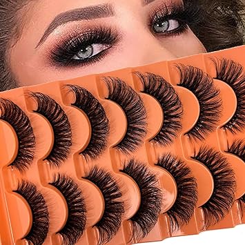 Faux Mink Lashes Natural Cat Eye Fluffy Lashes Strip 3D Volume Eyelashes Bulk (16mm RVG71A)