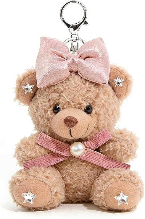 Cute Key Chain Plush Bear Bag Charm Teddy Bear Keychain Gift For Handbag,Purse, Backpack, Car Keys