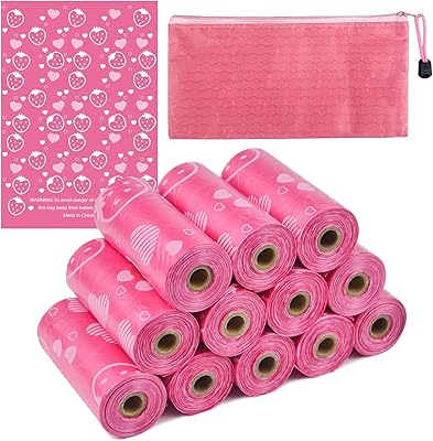 180PCS Feminine Hygiene Disposal Bags - Pink Sanitary Napkin Bags for Tampons, Pads, Period Products; Perfumed