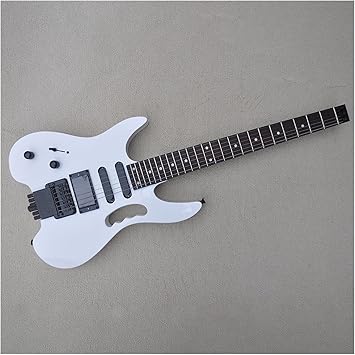 Left Handed White 39 Inches 24 Frets Headless Electric Guitar with Rosewood Fretboard Professional Headless Guitar