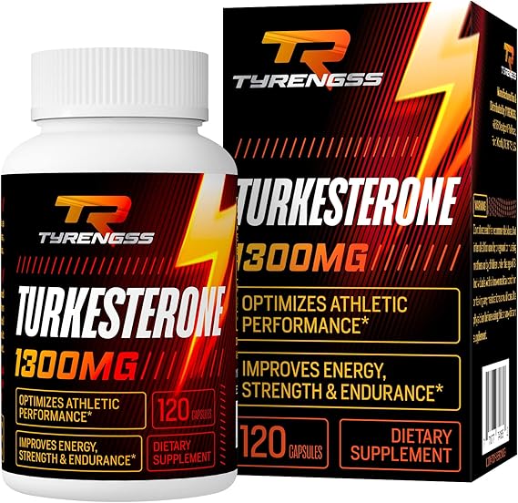 Testosterone Booster، Turkesterone Supplement 1300mg Ultra High Strength (Ajuga Turkestanica Extract Std. to 20٪ Testosterone) ، للأداء الرياضي وكتلة العضلات ، 120 كبسولة