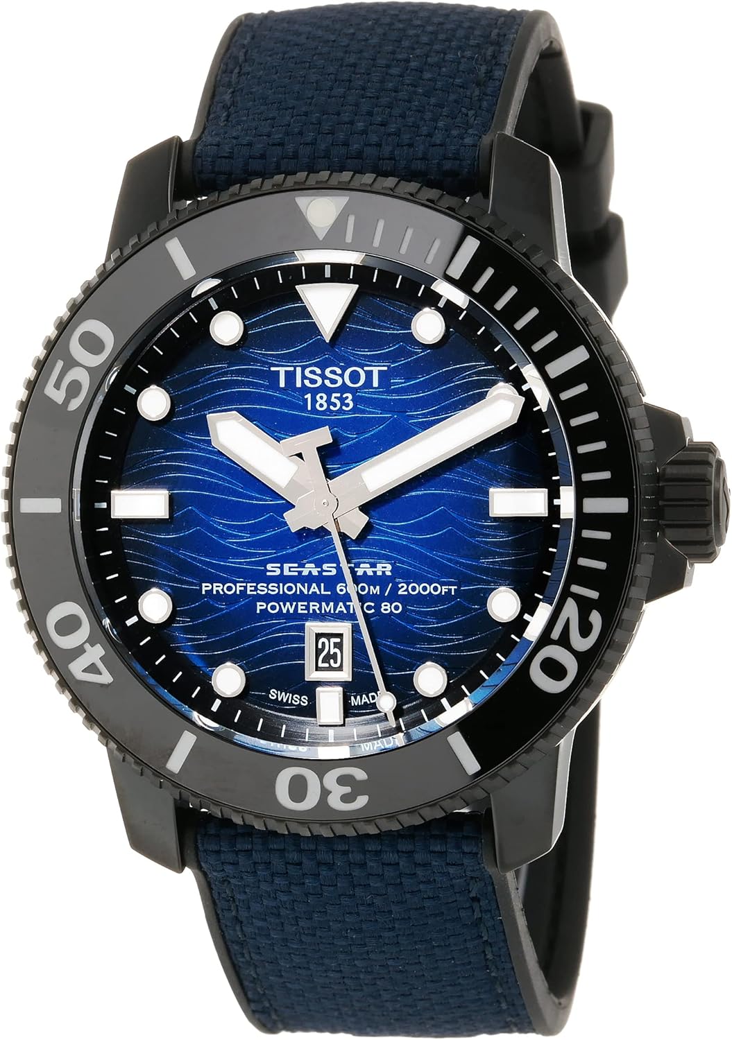 Tissot T1206073704100 Mens Wristwatch, Blue Dial, Leather Strap