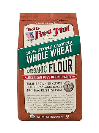 Bob's Red Mill Organic Whole Wheat Flour, 5 lb (Pack of 4)