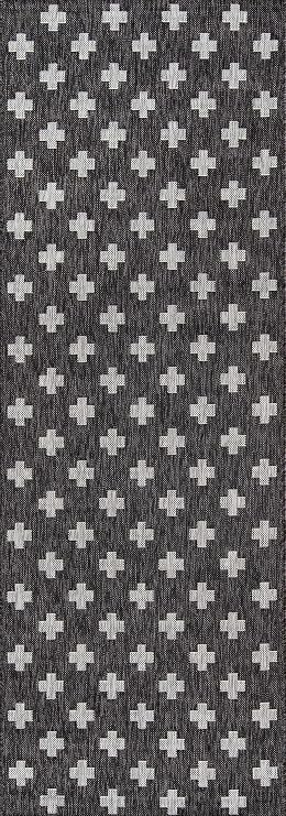Novogratz من Momeni Villa Umbria Indoor Outdoor Rug، 2 'X 6' Runner، Charcoal