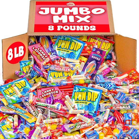 Bulk Candy Assortment 8 Pound Bulk Individually Wrapped Candy Mix Party Favors, Pinata Filler, Goodie Bags, Events, Office Candy Bowl | Individually Wrapped, For Stockings, Parties, Pinatas, Gift Bags, Treat Bowls, Offices & Classroom Holiday Events
