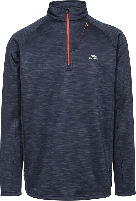 Trespass Collins Mens Fleece Half Zip Jacket Black Lightewight Warm Pullover