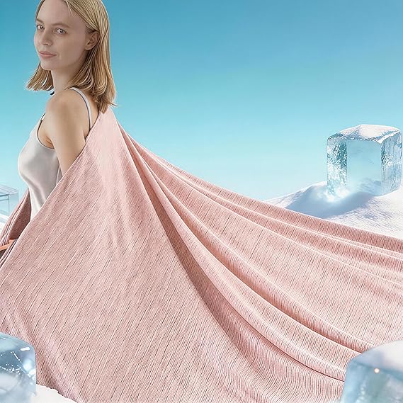 DOWNCOOL Cooling Blanket King Size, Pink Summer Blanket for Hot Sleeper and Night Sweats, Lightweight Soft Q-Max>0.4 Arc-Chill Cool Blanket
