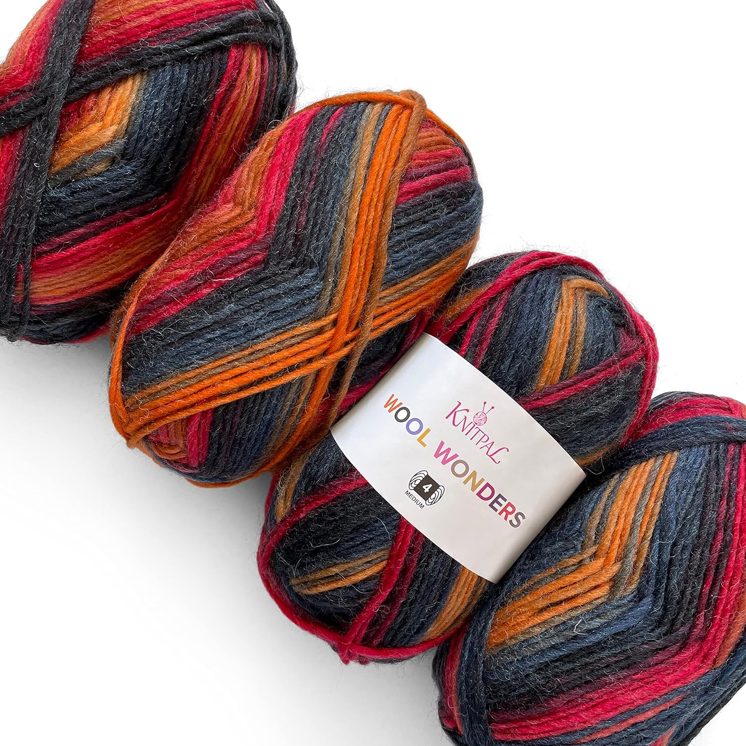 Wool Wonders Yarn for Crocheting, 4-Pack 640Yds  400G, Free Patterns - Wool Yarn for Knitting - AranHeavy #4 Medium Worsted Weight - Autumn Leaves