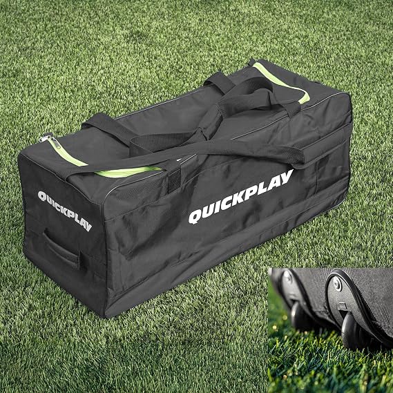 QUICKPLAY XL Soccer Equipment Bag with Wheels - Heavy Duty 30-Gallon Rolling Soccer Coach Bag for Training Gear, Balls, Cones and Pinnies, Weather Resistant Wheeled Storage Bag