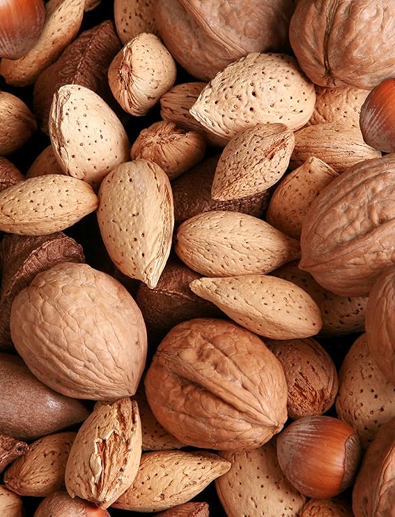 آنا وسارة ، المكسرات المختلطة الممتازة في شل ، كاليفورنيا جامبو تشاندلر الجوز ، جورجيا البقان الكبير جدًا ، كاليفورنيا اللوز ، بندق أوريغون الكبير ، طعم الزبدة البرازيل المكسرات في صندوق ، 8 رطل