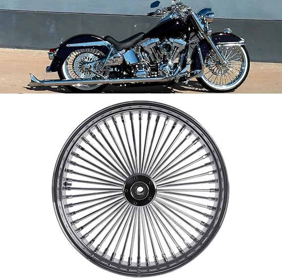 FatFlex Spoke 21" x 3.5" Front Wheel - Single Disc Non-ABS Compatible with 2008-Up Harley Softail & Harley Dyna Custom Wheels