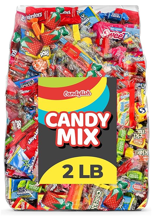 Candylish Candy Mix Variety Pack Bulk Assorted Individually Wrapped Big Bag of Candy for Pinata Stuffers, Goodie Bags, Birthday Parties, Kids Treats & Party Favors 2 lbs
