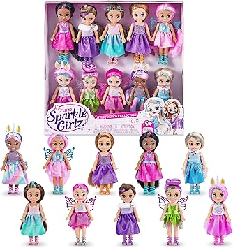 Sparkle Girlz-Dolls-4.7 "- مجموعة Fantasy Little Friend من 10 من ZURU ، Perfect Girls for Kids 3 Years Old and Up   