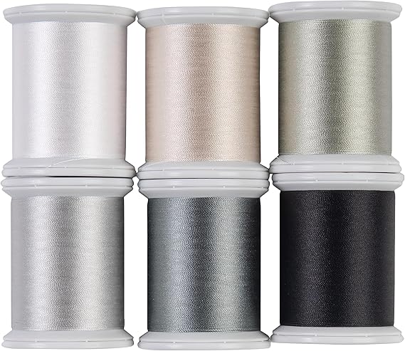 Superior Threads Kimono Silk Sewing Quilting Thread 220 Yard Spool 6-Pack (Neutral 2)