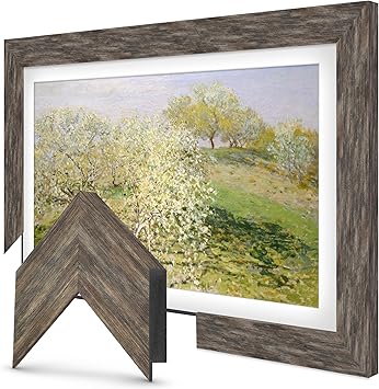 Distressed Barnwood 85" Premiere Deco TV Frame - Compatible ONLY with Samsung The Frame TV and Pro TVs (Fits 2021-2026, LS03A, LS03B,LS03C,LS03D,LS03FA,LS03FW)