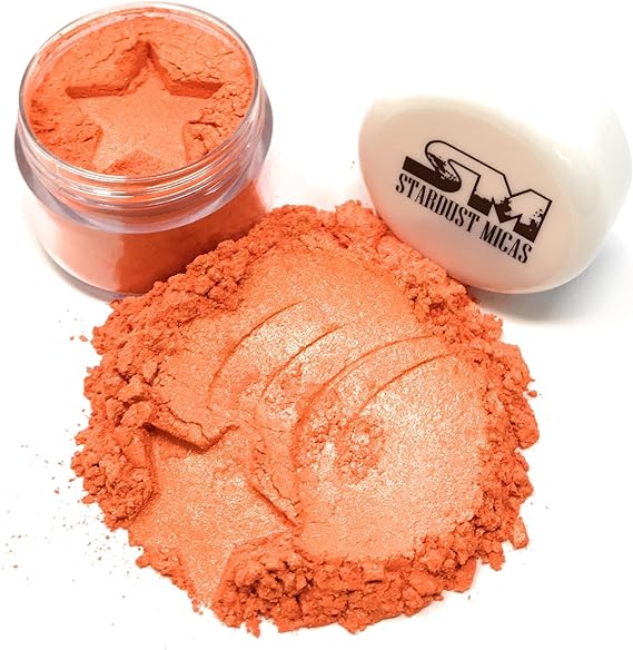 Pigment Powder Cosmetic Grade Colorant for Makeup, Soap Making, Epoxy Resin, DIY Crafting Projects, Bright True Colors Stable Mica Batch Consistency (10 Gram Jar, Blood Orange)