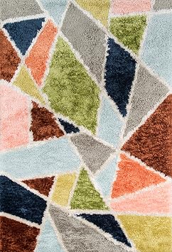 Novogratz Retro Collection Prism Shag Area Rug، 2'0" x 3'0"، متعدد الألوان